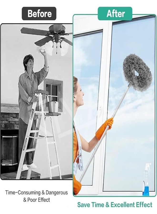 Mojmem Flexible Long-Handle Microfiber Fan Cleaner Brush - Foldable Duster for Home, Kitchen, Car, Ceiling Cleaning - Image 5